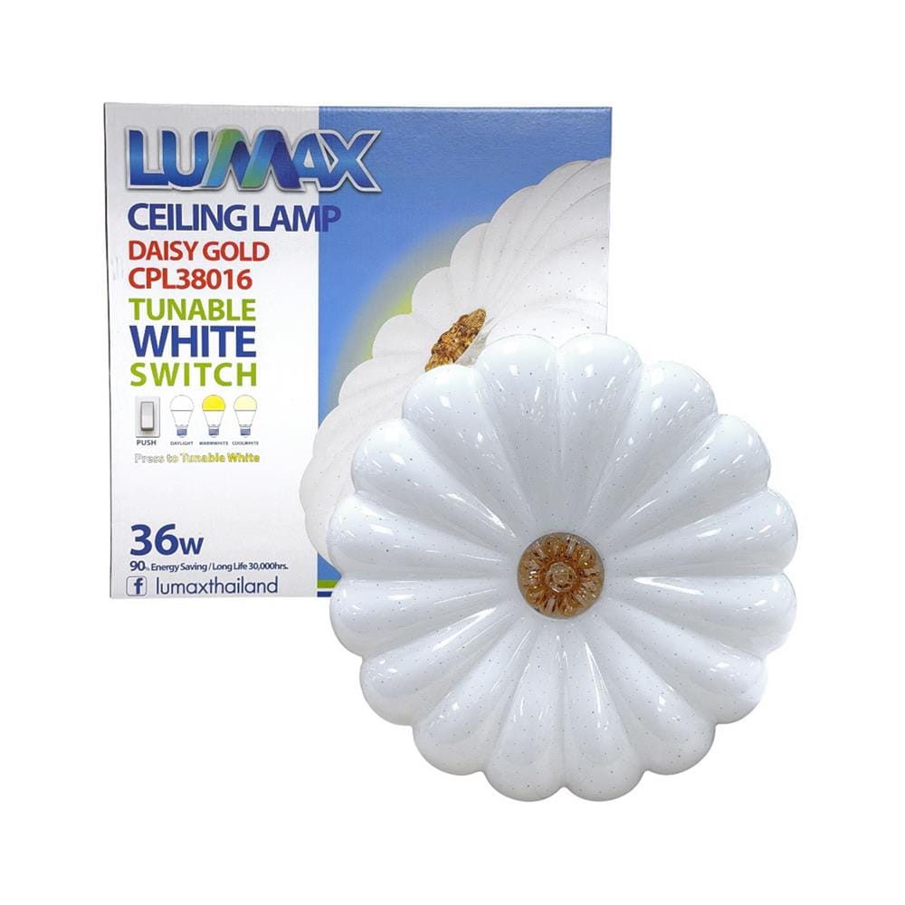 ไฟเพดาน LED LUMAX 03-A2290 15 นิ้ว 36 วัตต์ DAYLIGHT/COOL WHITE/WARM WHITE สีขาว/น้ำตาล