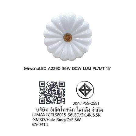 ไฟเพดาน LED LUMAX 03-A2290 15 นิ้ว 36 วัตต์ DAYLIGHT/COOL WHITE/WARM WHITE สีขาว/น้ำตาล_9