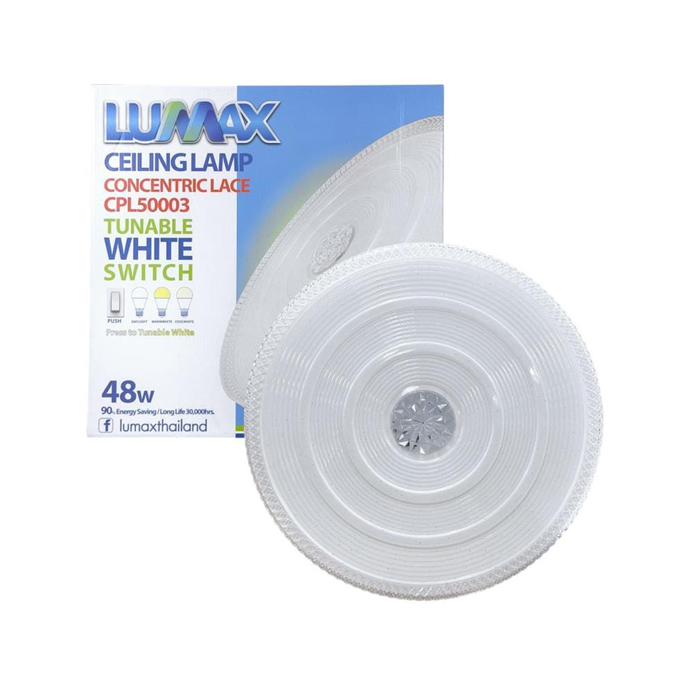 ไฟเพดาน LED LUMAX 03-A2294 19 นิ้ว 48 วัตต์ DAYLIGHT/COOL WHITE/WARM WHITE สีขาว