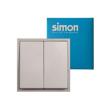 ชุดสวิตช์ 2 ทาง 2 ช่อง SIMON SIMi7-022-G สีแชมเปญ_3
