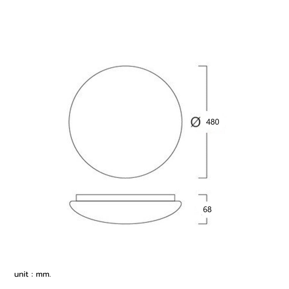 ไฟเพดาน LED LUMAX 03-A2293 19 นิ้ว 48 วัตต์ DAYLIGHT/COOL WHITE/WARM WHITE สีขาว