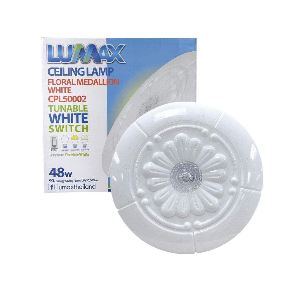 ไฟเพดาน LED LUMAX 03-A2293 19 นิ้ว 48 วัตต์ DAYLIGHT/COOL WHITE/WARM WHITE สีขาว