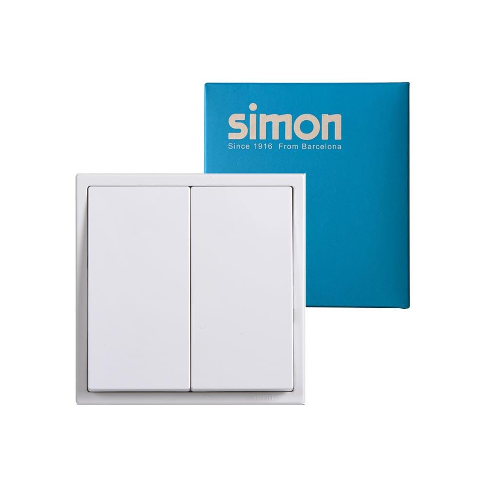 ชุดสวิตช์ 2 ทาง 2 ช่อง SIMON SIMi7-022-WH สีขาว