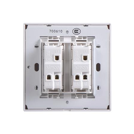 ชุดสวิตช์ 2 ทาง 2 ช่อง SIMON SIMi7-022-WH สีขาว_2