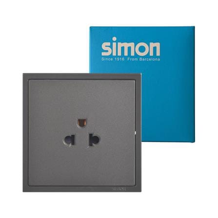 ชุดเต้ารับเดี่ยว 3 ขา 1 ช่อง SIMON SIMi7-10L-GR สีเทาหม่น_2