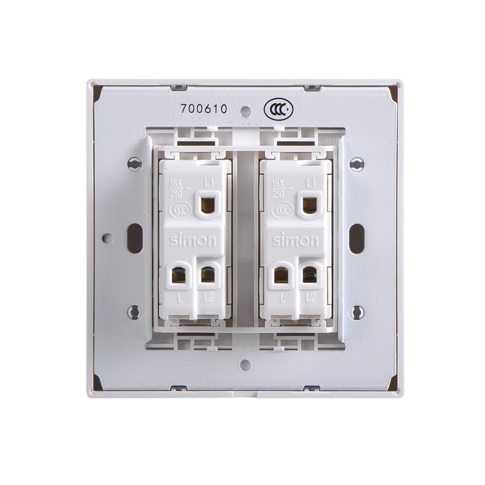 ชุดสวิตช์ 2 ทาง 2 ช่อง SIMON SIMi7-022-GR สีเทา