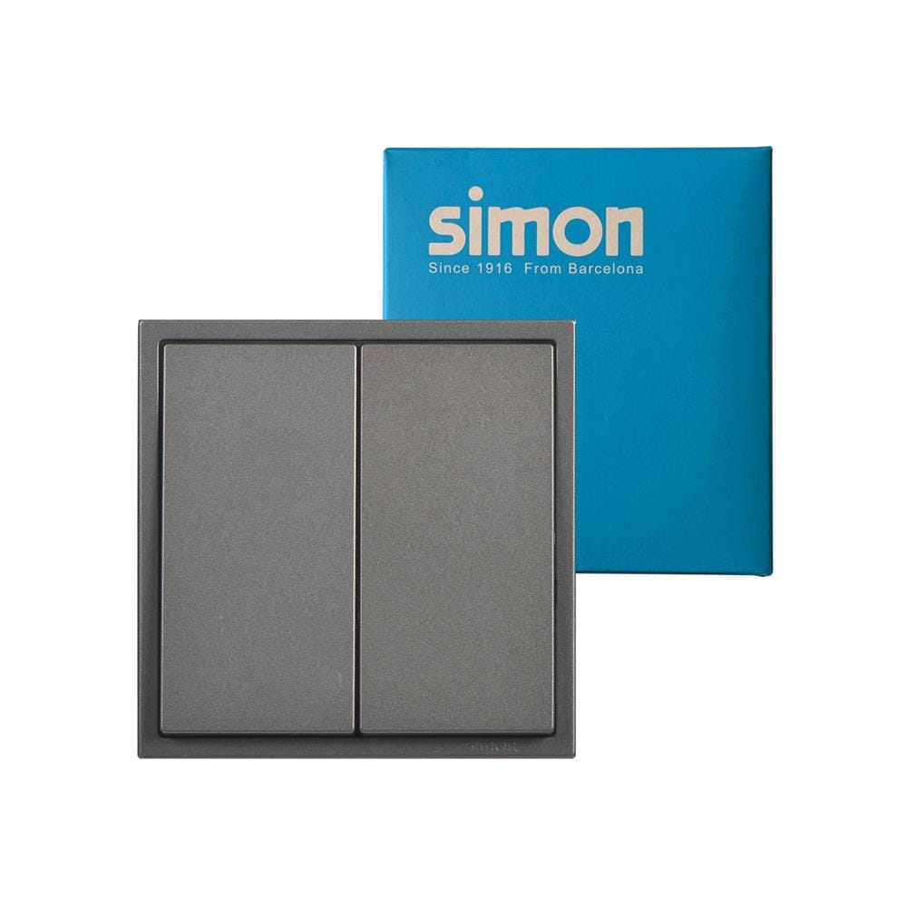 ชุดสวิตช์ 2 ทาง 2 ช่อง SIMON SIMi7-022-GR สีเทา