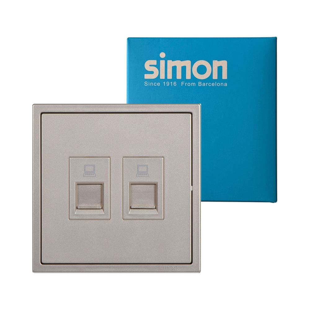 ชุดเต้ารับคอมพิวเตอร์ CAT6 SIMON SIMi7-37-G  สีแชมเปญ
