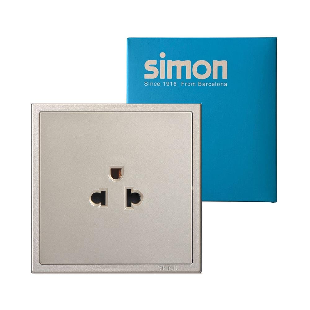 ชุดเต้ารับเดี่ยว 3 ขา 1 ช่อง SIMON SIMi7-10L-G สีแชมเปญ