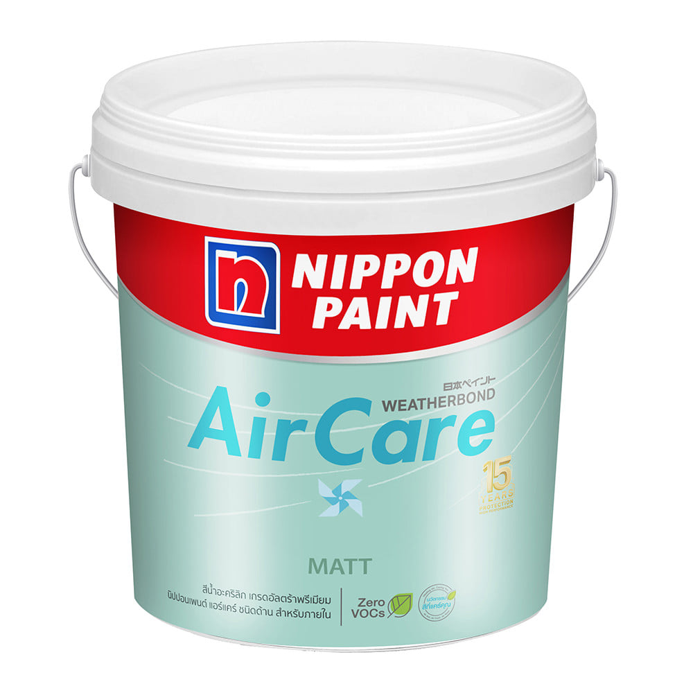 สีน้ำทาภายใน  ชนิดด้าน NIPPON PAINT AIR CARE BASE A สีขาว 2.5 แกลลอน
