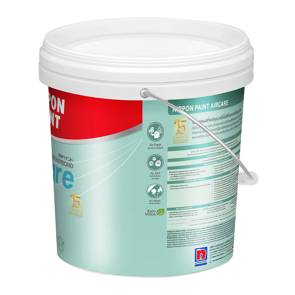สีน้ำทาภายใน  ชนิดด้าน NIPPON PAINT AIR CARE BASE A สีขาว 2.5 แกลลอน