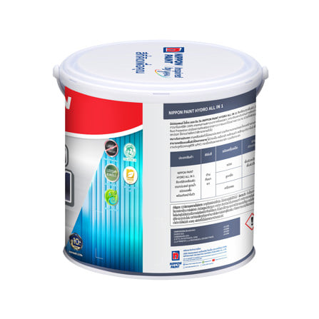 สีน้ำมันสูตรน้ำ ชนิดกึ่งเงา NIPPON PAINT HYDRO ALL IN 1  BASE A สีขาว 1 แกลลอน_2
