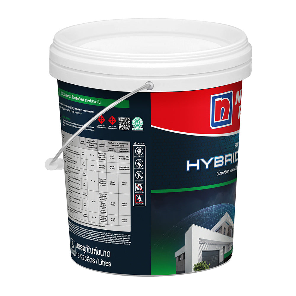 สีน้ำทาฝ้า ชนิดด้าน NIPPON PAINT HYBRID SHIELD 777  สีขาว 5 แกลลอน