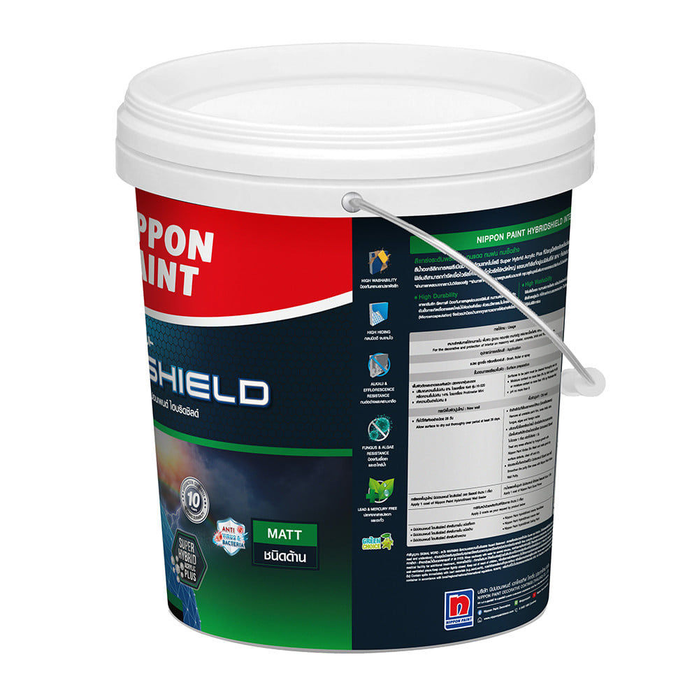 สีน้ำทาฝ้า ชนิดด้าน NIPPON PAINT HYBRID SHIELD 777  สีขาว 5 แกลลอน