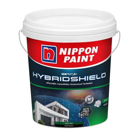 สีน้ำทาฝ้า ชนิดด้าน NIPPON PAINT HYBRID SHIELD 777  สีขาว 5 แกลลอน_0