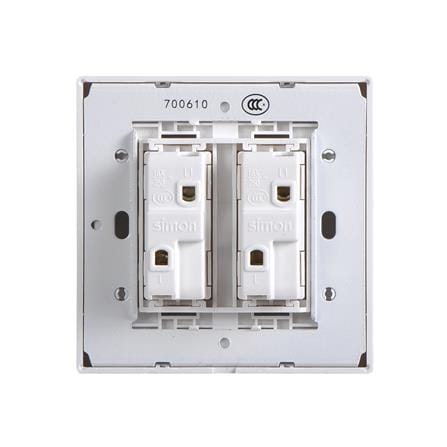 ชุดสวิตช์ทางเดียว 2 ช่อง SIMON SIMi7-021-WH สีขาว_2