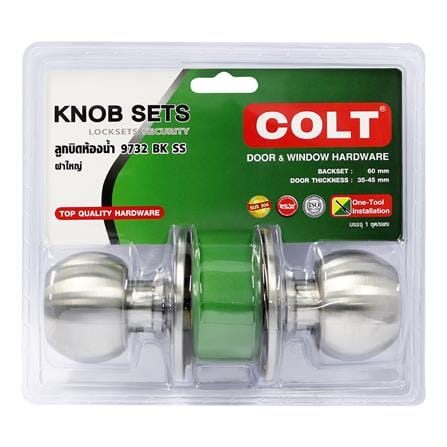 ลูกบิดประตูห้องน้ำ หัวกลม COLT FLA01CN9732BKSS01 สเตนเลส_3