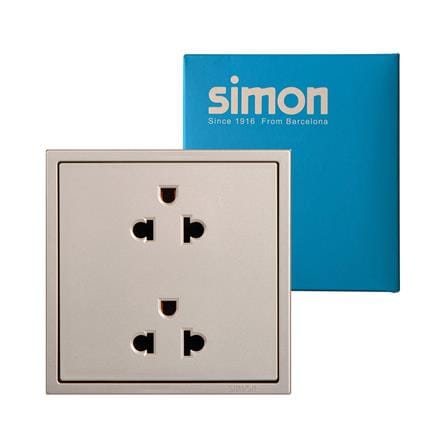 ชุดเต้ารับคู่ 3 ขา 2 ช่อง SIMON SIMi7-102L-G SIM สีแชมเปญ_2