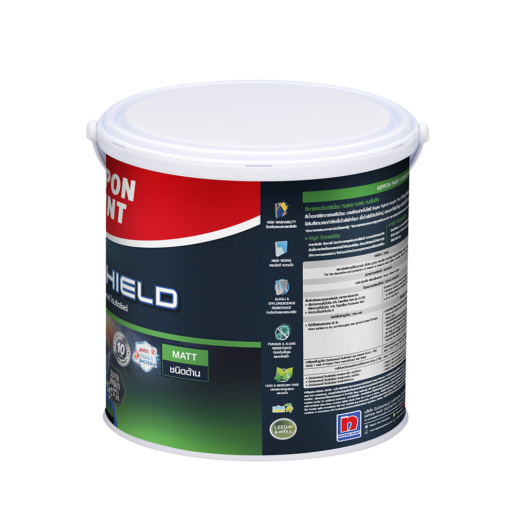 สีน้ำทาฝ้า ชนิดด้าน NIPPON PAINT HYBRID SHIELD 777  สีขาว 1 แกลลอน