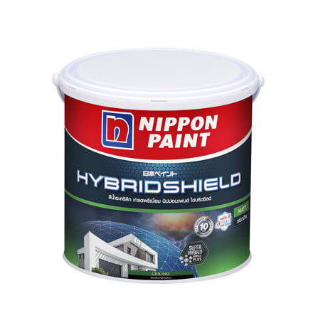 สีน้ำทาฝ้า ชนิดด้าน NIPPON PAINT HYBRID SHIELD 777  สีขาว 1 แกลลอน_0