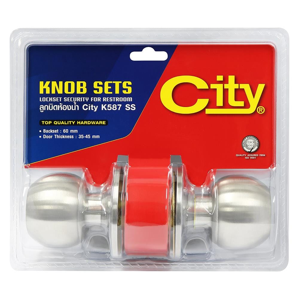 ลูกบิดประตูห้องน้ำ หัวกลม CITY FLA05CNK587BKSS01 สเตนเลส