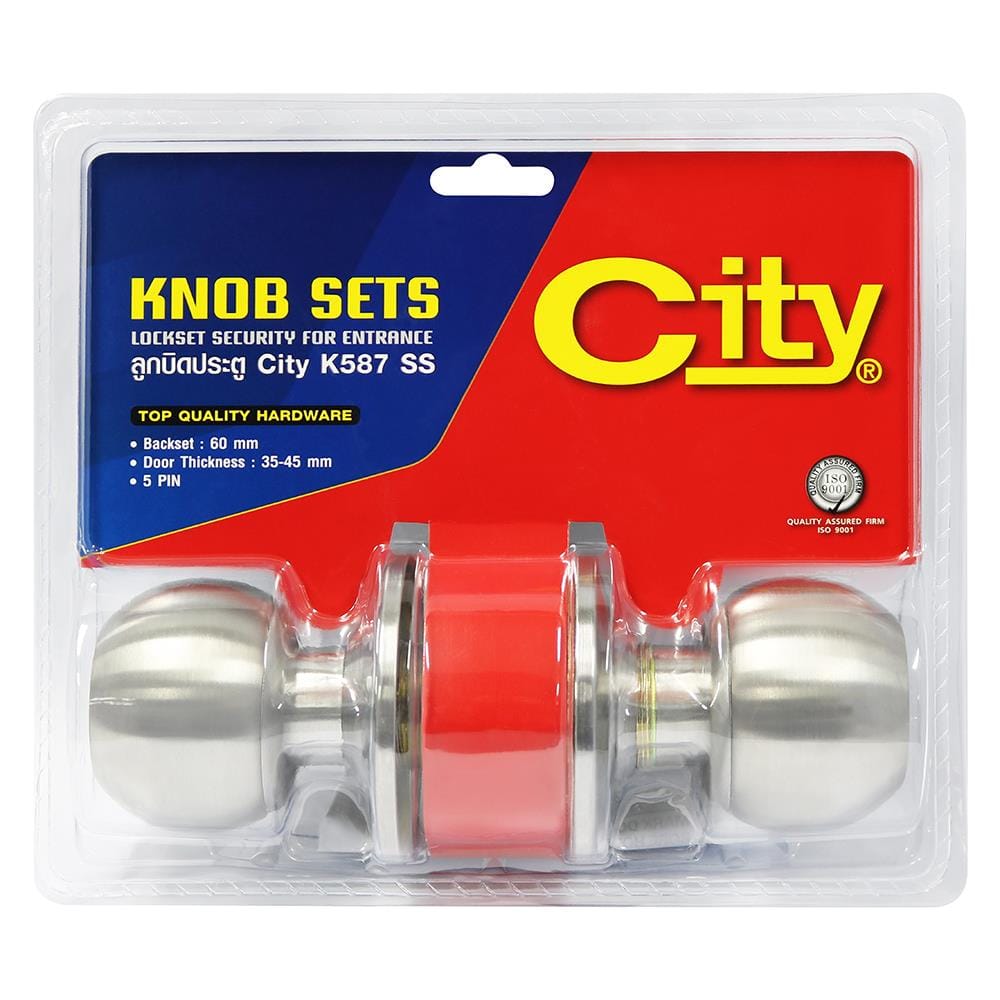 ลูกบิดประตู หัวกลม CITY FLA05CNK587ETSS01 สีสเตนเลส