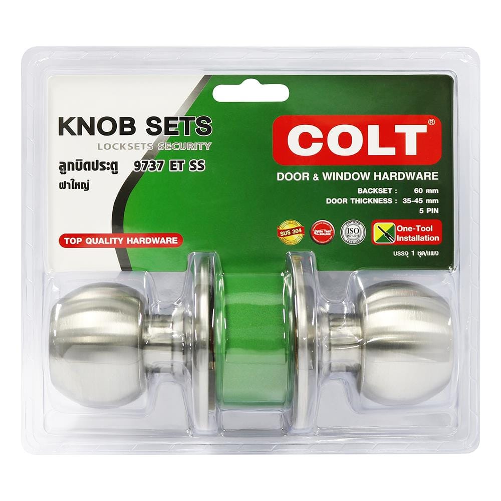 ลูกบิดประตู หัวกลม COLT FLA01CN9737ETSS01 สีสเตนเลส