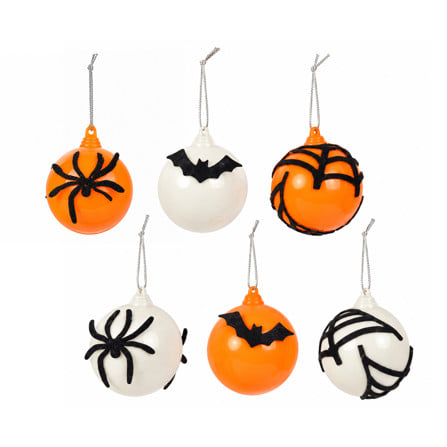 ชุดบอลตกแต่ง SIAMXMAS HALLAWEEN 6 ซม. สีขาว-ส้ม (แพ็ก 6 ชิ้น)_0