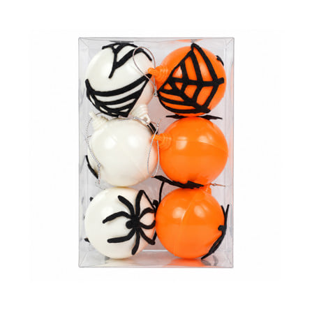 ชุดบอลตกแต่ง SIAMXMAS HALLAWEEN 6 ซม. สีขาว-ส้ม (แพ็ก 6 ชิ้น)_4