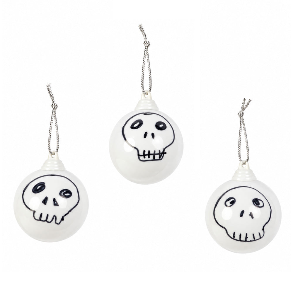 ของตกแต่ง BALL HALLOWEEN SIAMXMAS 6 ซม. สีขาว  (แพ็ก 6 ชิ้น)