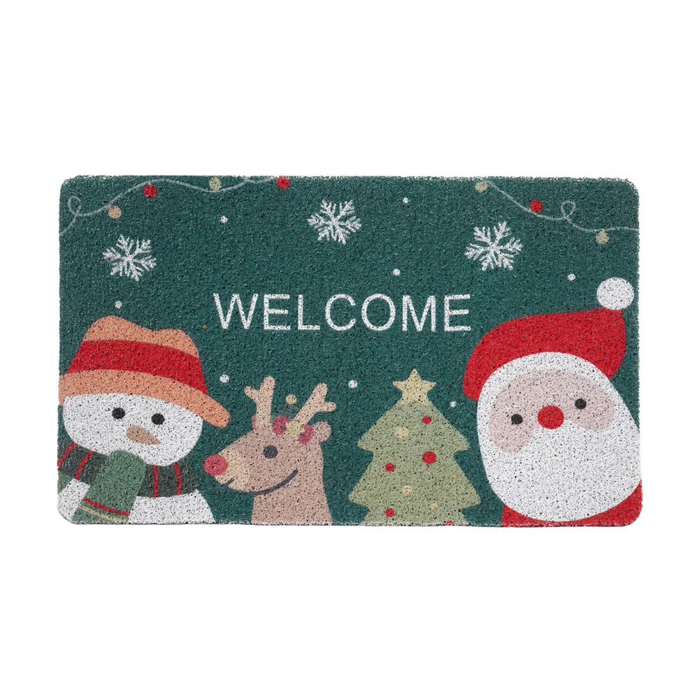 พรมเช็ดเท้าดักฝุ่น SNAZZ  SANTA  45x75 ซม. สีเขียว