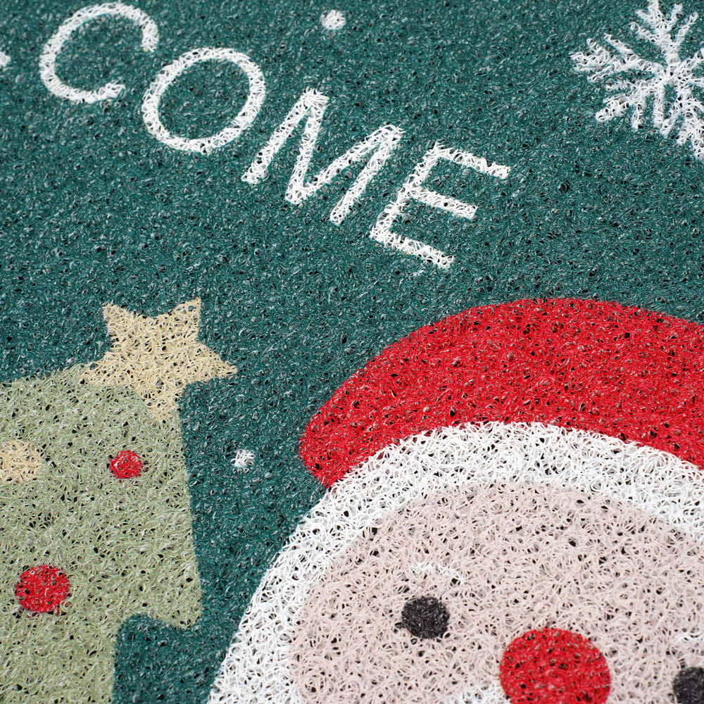 พรมเช็ดเท้าดักฝุ่น SNAZZ  SANTA  45x75 ซม. สีเขียว
