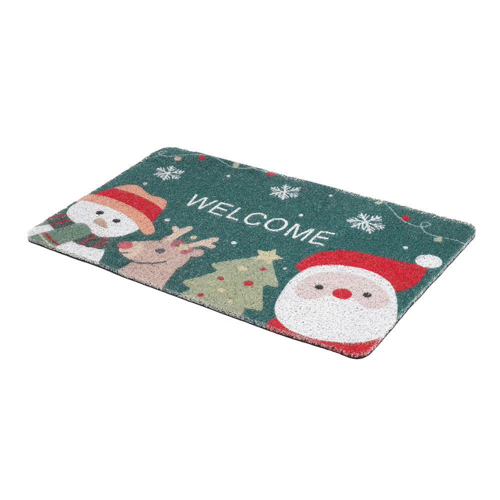 พรมเช็ดเท้าดักฝุ่น SNAZZ  SANTA  45x75 ซม. สีเขียว