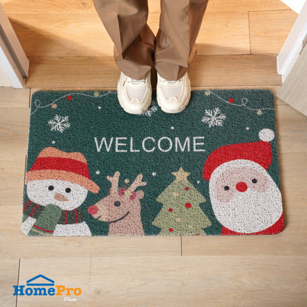 พรมเช็ดเท้าดักฝุ่น SNAZZ  SANTA  45x75 ซม. สีเขียว_5
