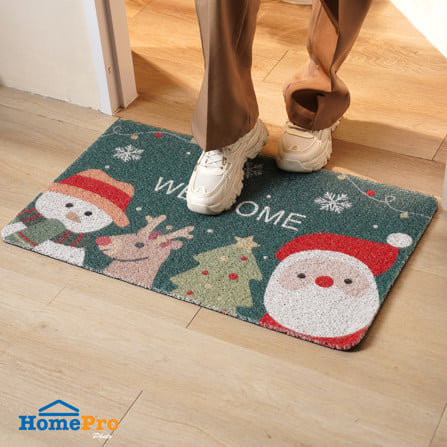 พรมเช็ดเท้าดักฝุ่น SNAZZ  SANTA  45x75 ซม. สีเขียว_6