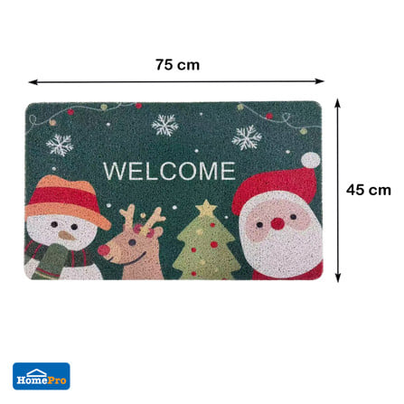 พรมเช็ดเท้าดักฝุ่น SNAZZ  SANTA  45x75 ซม. สีเขียว_7