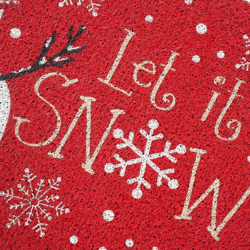 พรมเช็ดเท้าดักฝุ่น SNAZZ  SNOWMAN 45x75 ซม. สีแดง