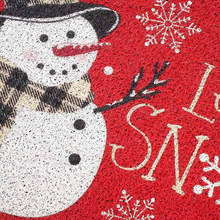 พรมเช็ดเท้าดักฝุ่น SNAZZ  SNOWMAN 45x75 ซม. สีแดง_3