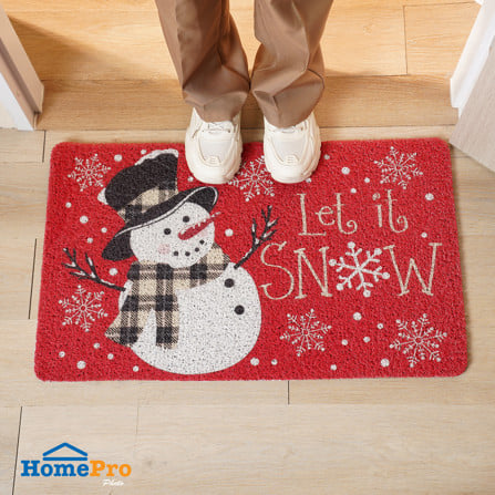พรมเช็ดเท้าดักฝุ่น SNAZZ  SNOWMAN 45x75 ซม. สีแดง_5