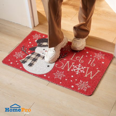 พรมเช็ดเท้าดักฝุ่น SNAZZ  SNOWMAN 45x75 ซม. สีแดง_6