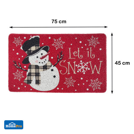 พรมเช็ดเท้าดักฝุ่น SNAZZ  SNOWMAN 45x75 ซม. สีแดง_8
