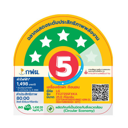 เครื่องซักผ้าฝาหน้า LG FX2725SFXKA 25 กก. 1000 RPM อินเวอร์เตอร์ สีดำ_5