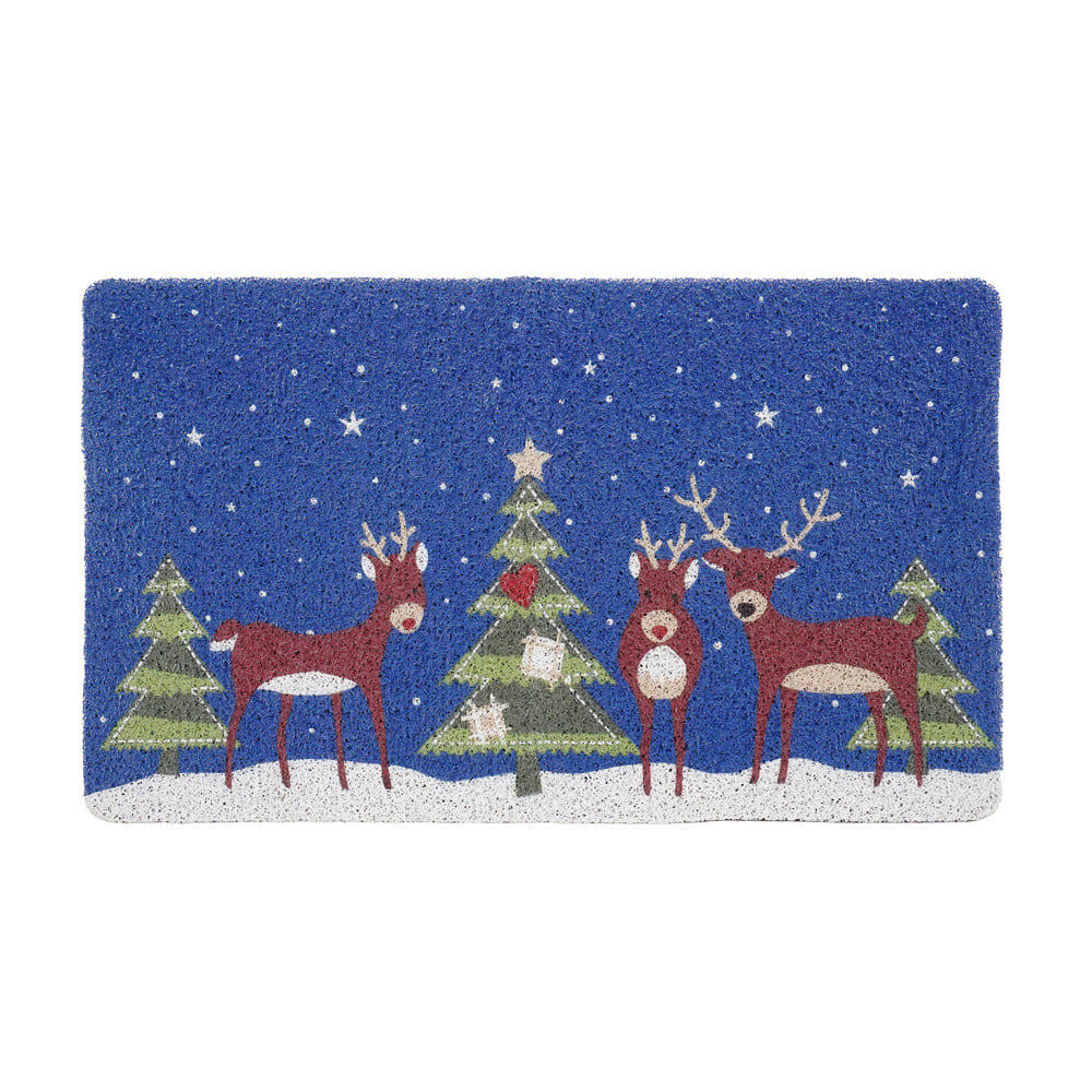 พรมเช็ดเท้าดักฝุ่น SNAZZ  DEER 45x75 ซม. สีน้ำเงิน