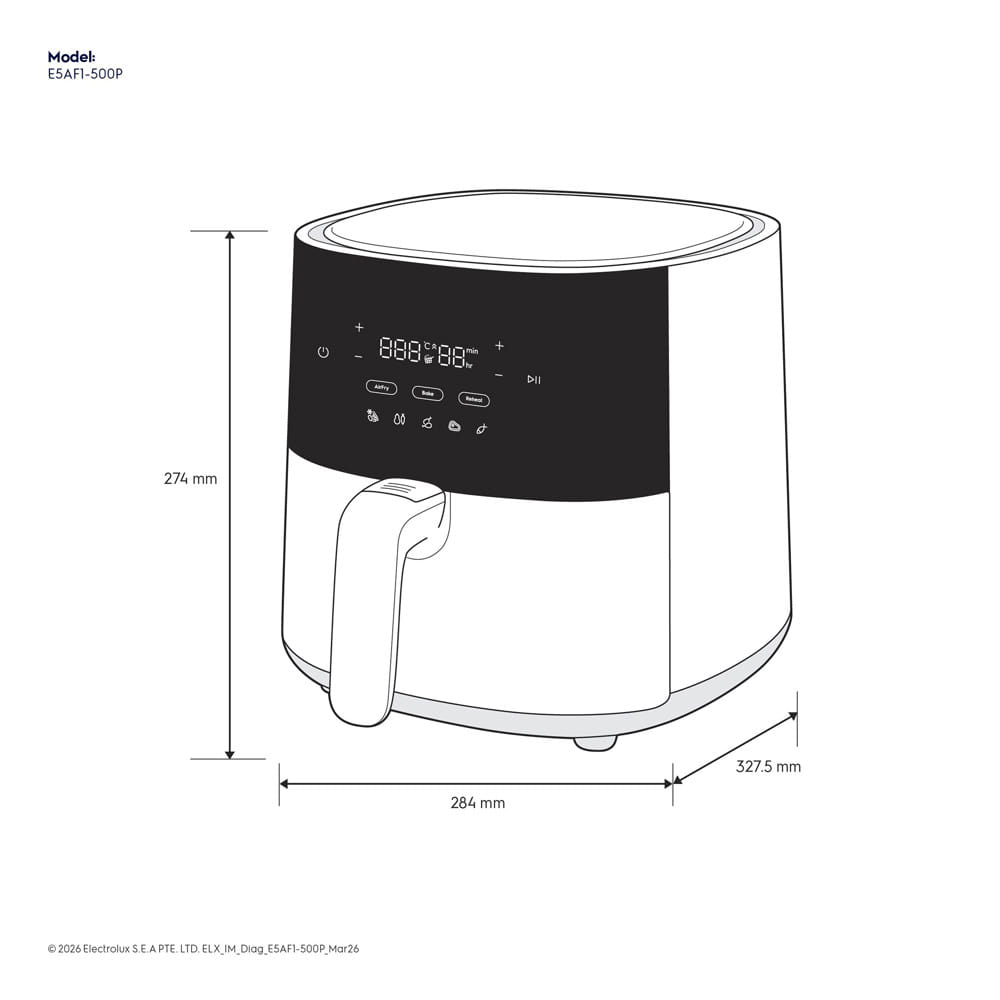 หม้อทอด ELECTROLUX E5AF1-500P 3.3 ลิตร