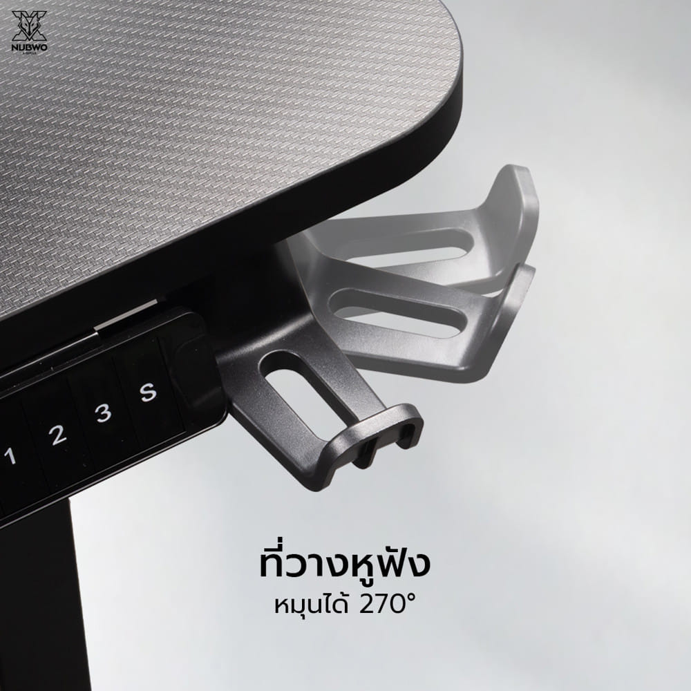โต๊ะเกมมิ่งปรับระดับไฟฟ้า NUBWO NXGD996 100 ซม. สีดำ
