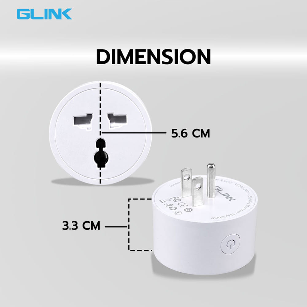 สมาร์ทปลั๊ก GLINK WIFI  GSH-SS16A  สีขาว