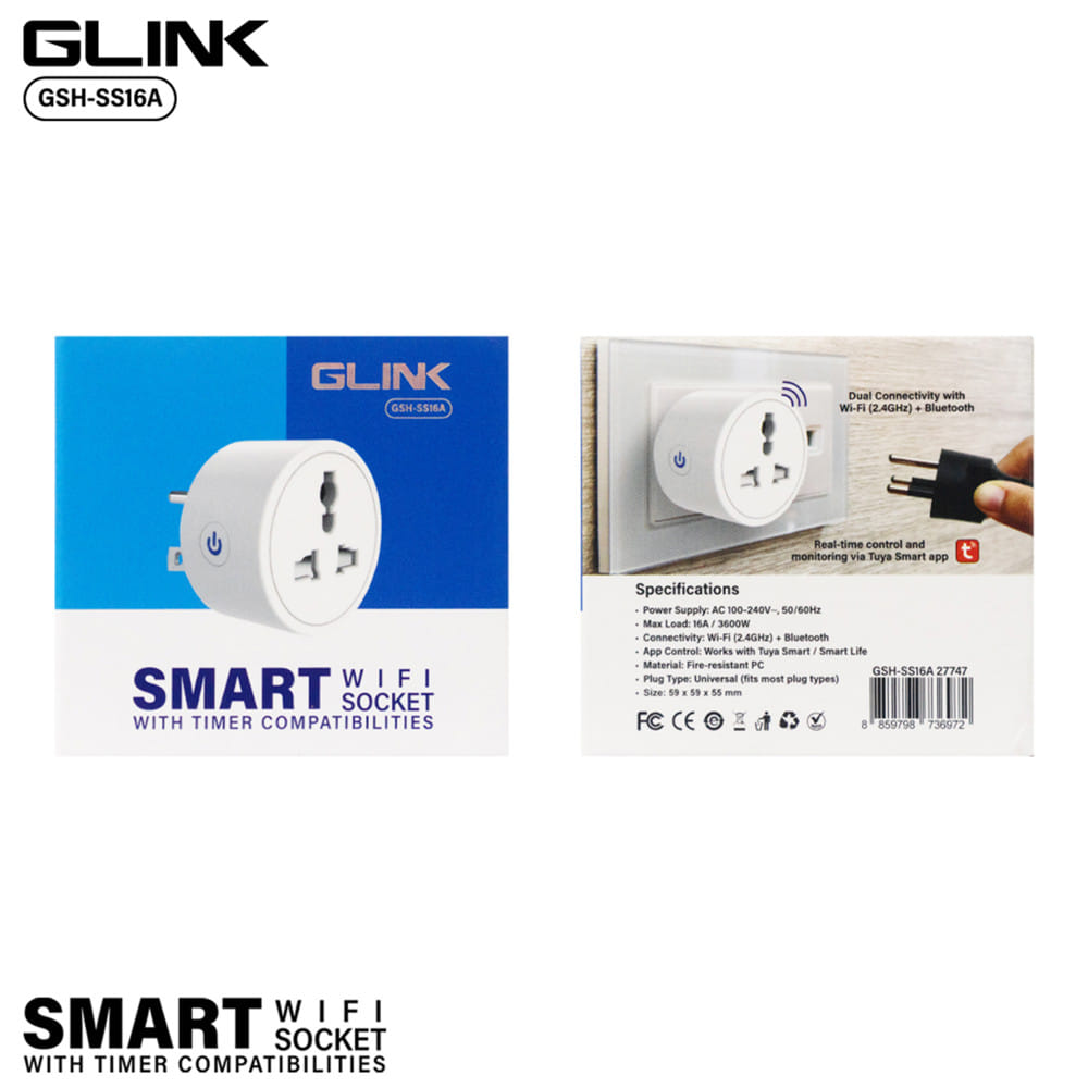 สมาร์ทปลั๊ก GLINK WIFI  GSH-SS16A  สีขาว