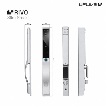 กลอนดิจิตอล ประตูบานเปิด - ปิด UPLIVE J1 RIVO สีเงิน_3