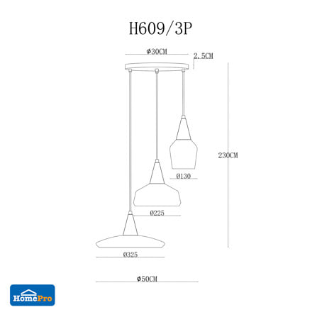 ไฟช่อ CARINI MD H609/3P สีขาว/เงิน 3 หัว_3