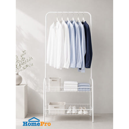 ราวแขวนผ้า PLIM DOUBLE RACK 64 ซม. สีขาว_2